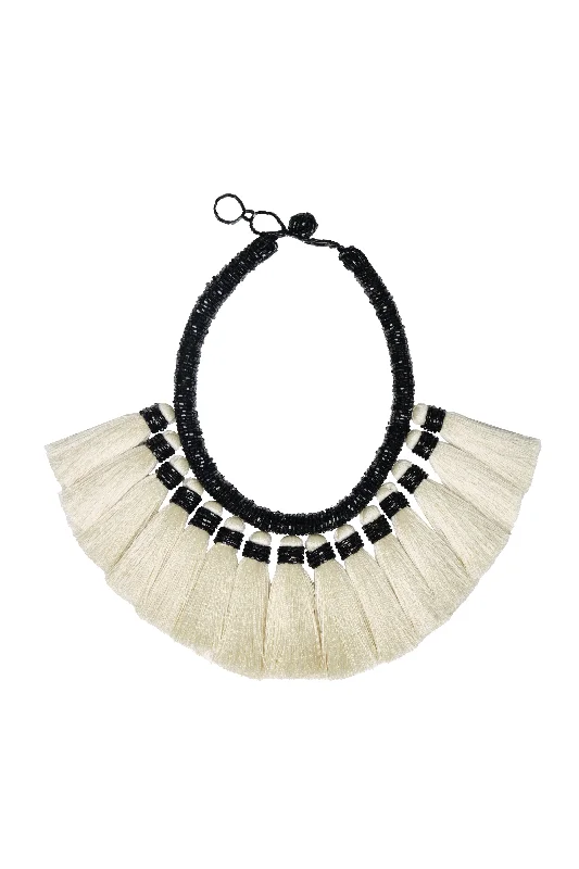 Beautiful necklaces and pendants with diamond-encrusted designs for maximum sparkle-Bruma Necklace in Black & White