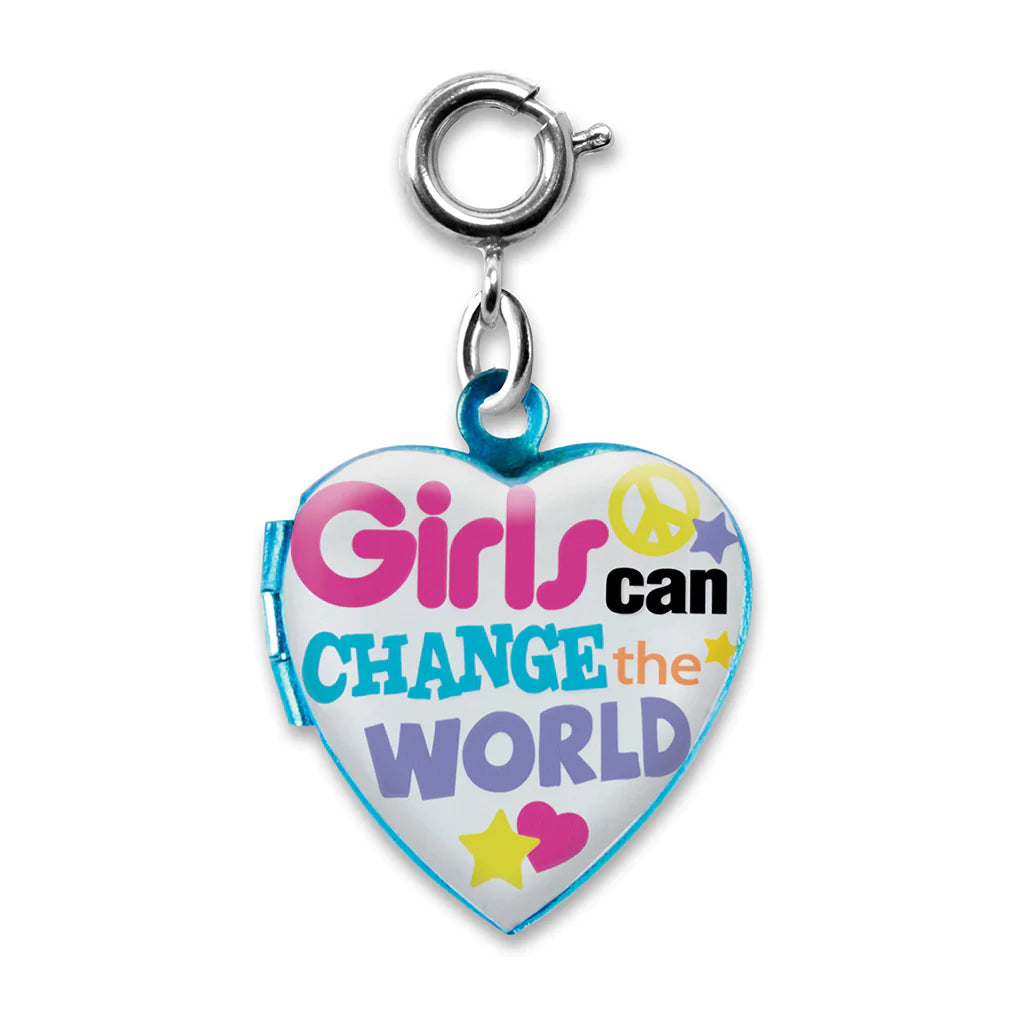 Best necklaces and pendants with butterfly wings for a delicate, graceful style-CHARM IT! | Girls Can Change the World Heart Locket Charm