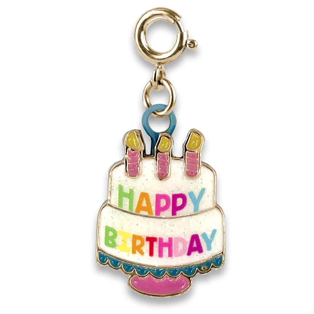 Necklaces and pendants with custom designs for a completely unique jewelry piece-CHARM IT! | Gold Birthday Cake Charm