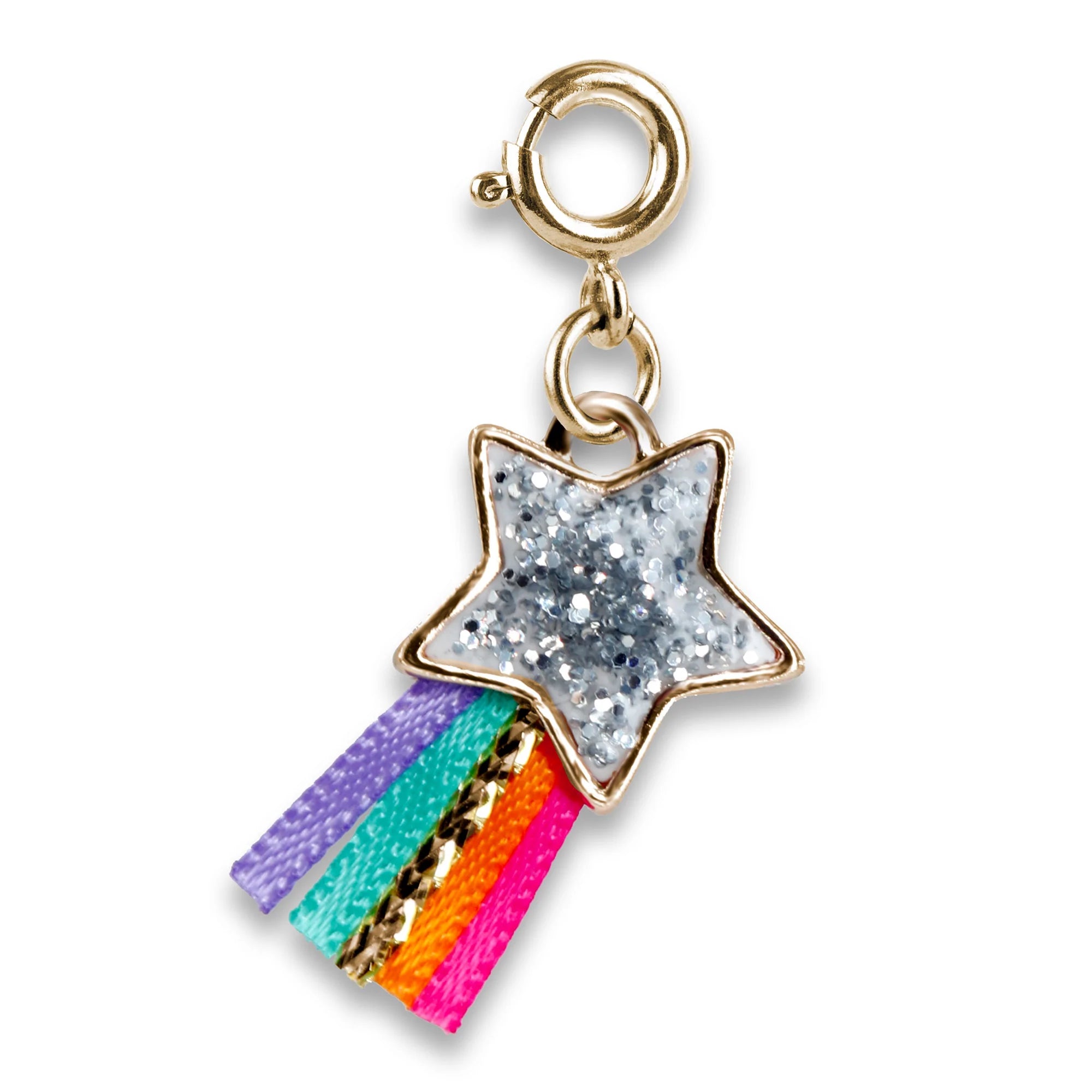 Necklaces and pendants with feather designs for a boho-chic, carefree vibe-CHARM IT! | Gold Glitter Shooting Star Charm