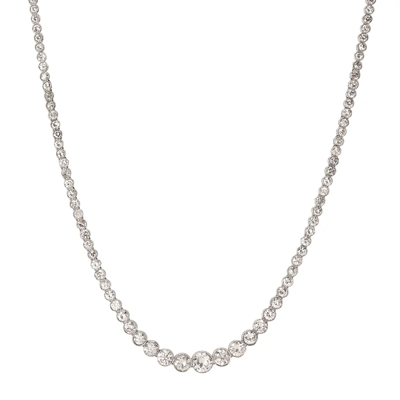 Necklaces and pendants with abstract shapes for a modern, creative appearance-Vintage Diamond Tennis Necklace