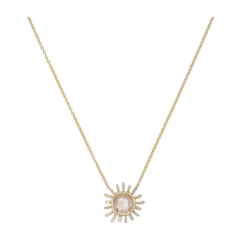 Best necklaces and pendants with silver chains for a sleek, timeless look-Organic Beauty Sunburst Diamond Pendant