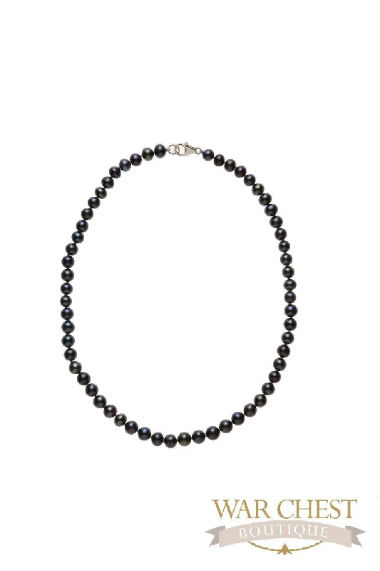 Best necklaces and pendants with opal gemstones for an iridescent glow-Black Pearl 16" Necklace