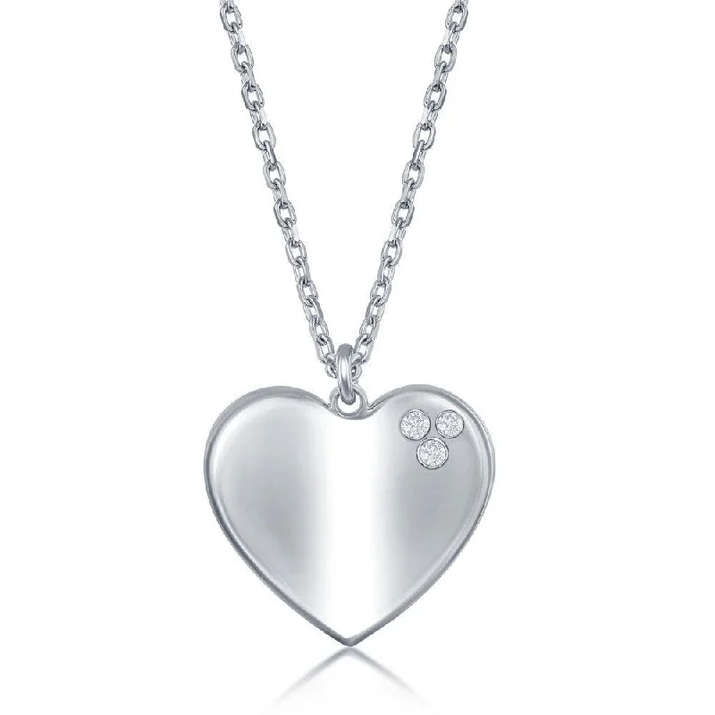 Simple necklaces and pendants with tiny charms for a delicate and casual vibe-Sterling Silver 0.024cttw Diamond Heart Necklace