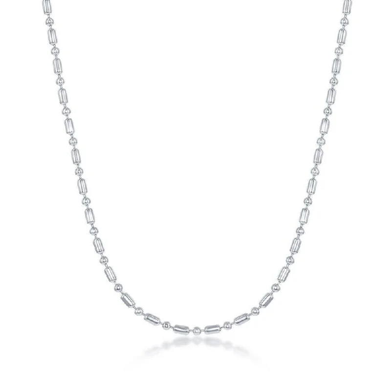 Necklaces and pendants with diamond pendants for a luxurious sparkling effect-Sterling Silver 1.9mm 1+1 Bead Chain, 22"