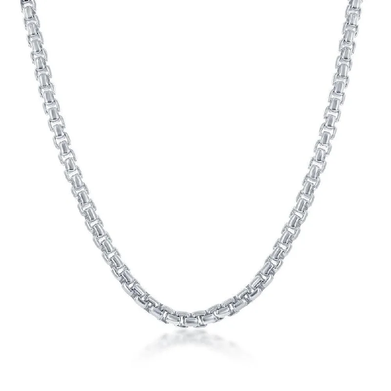 Best necklaces and pendants with floral designs for a feminine and elegant feel-Sterling Silver 4mm Round Box Chain, 9"