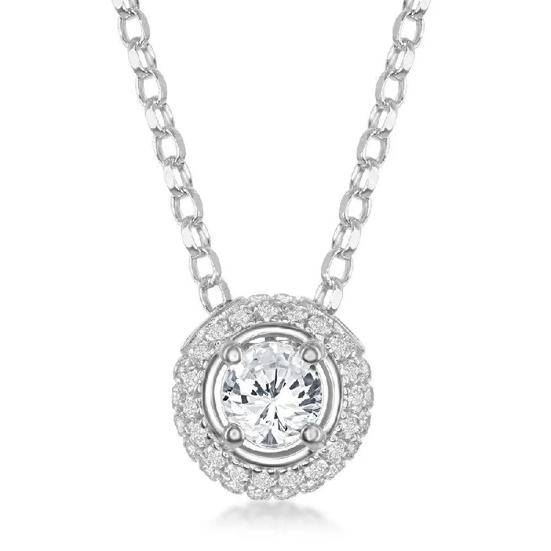 Stylish necklaces and pendants with diamonds for a glamorous and elegant look-Sterling Silver 4mm White Topaz Pendant