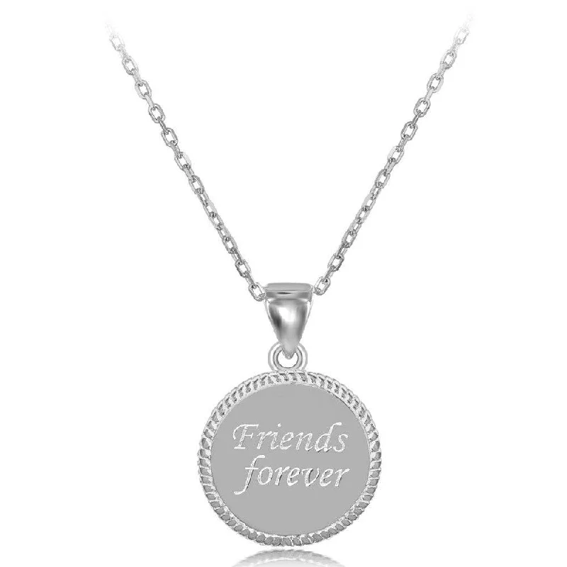 Necklaces and pendants with angel wing motifs for a spiritual, meaningful design-Sterling Silver "Friends Forever" Pendant Chain