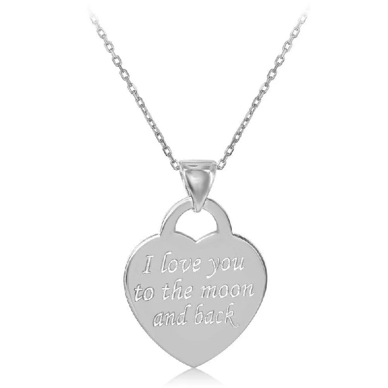 Stunning necklaces and pendants with birthstone pendants for a personal touch-Sterling Silver "I Love You To The Moon and Back" Pendant Chain