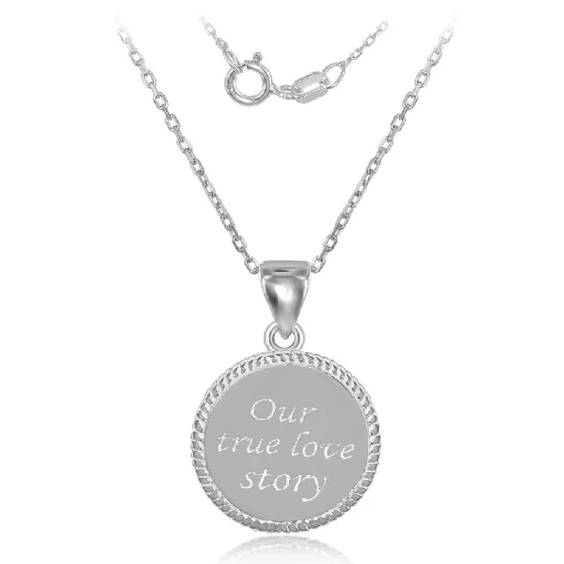 Best necklaces and pendants with matching earrings for a coordinated, elegant look-Sterling Silver "Our True Love Story" Pendant Chain