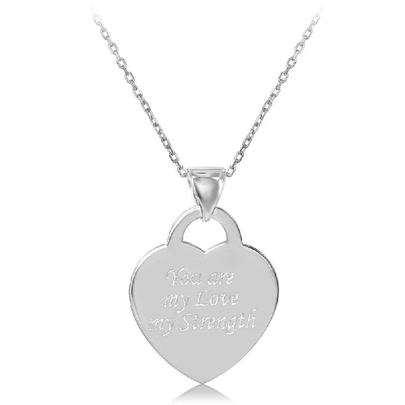 Best necklaces and pendants with zodiac signs for a celestial, astrology-inspired vibe-Sterling Silver "You Are My Love My Strength" Pendant Chain