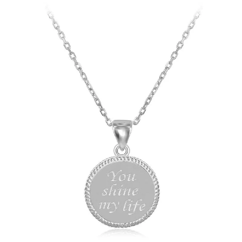 Necklaces and pendants with zodiac constellation designs for an astrological touch-Sterling Silver "You Shine My Life" Pendant Chain