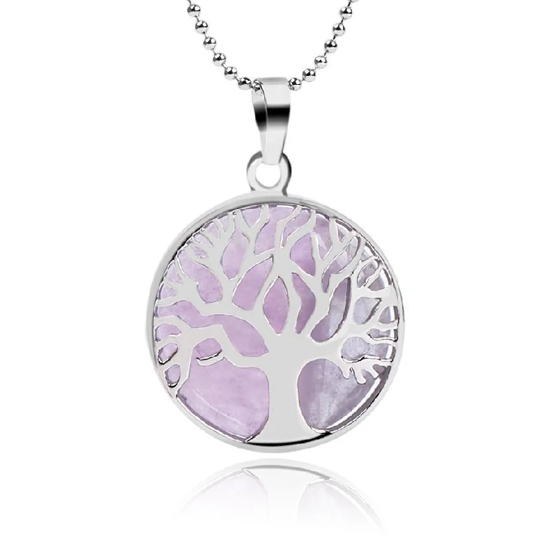 Necklaces and pendants with angel wing motifs for a spiritual, meaningful design-Tree Of Life Healing Stone Openwork Necklace